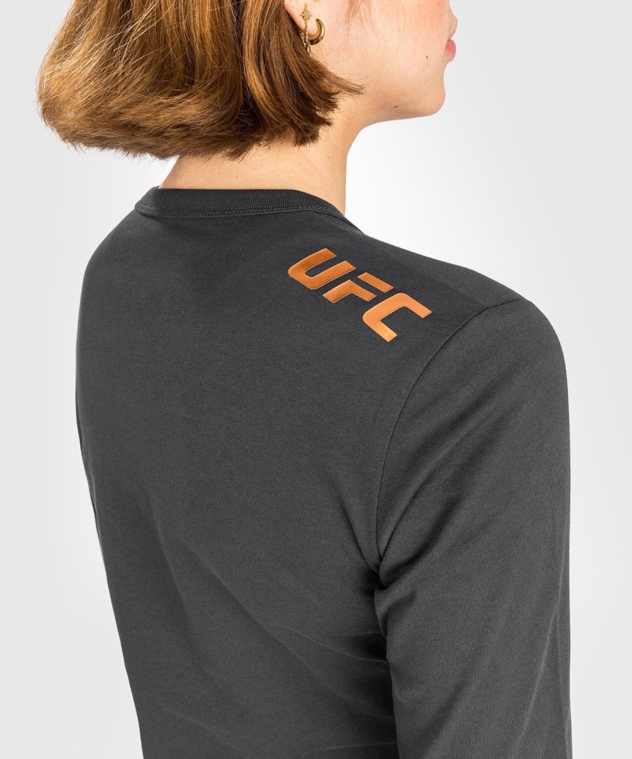 ufc adrenaline by venum fight week naisten pitkähihainen puuvillainen t-paita - hiilenharmaa