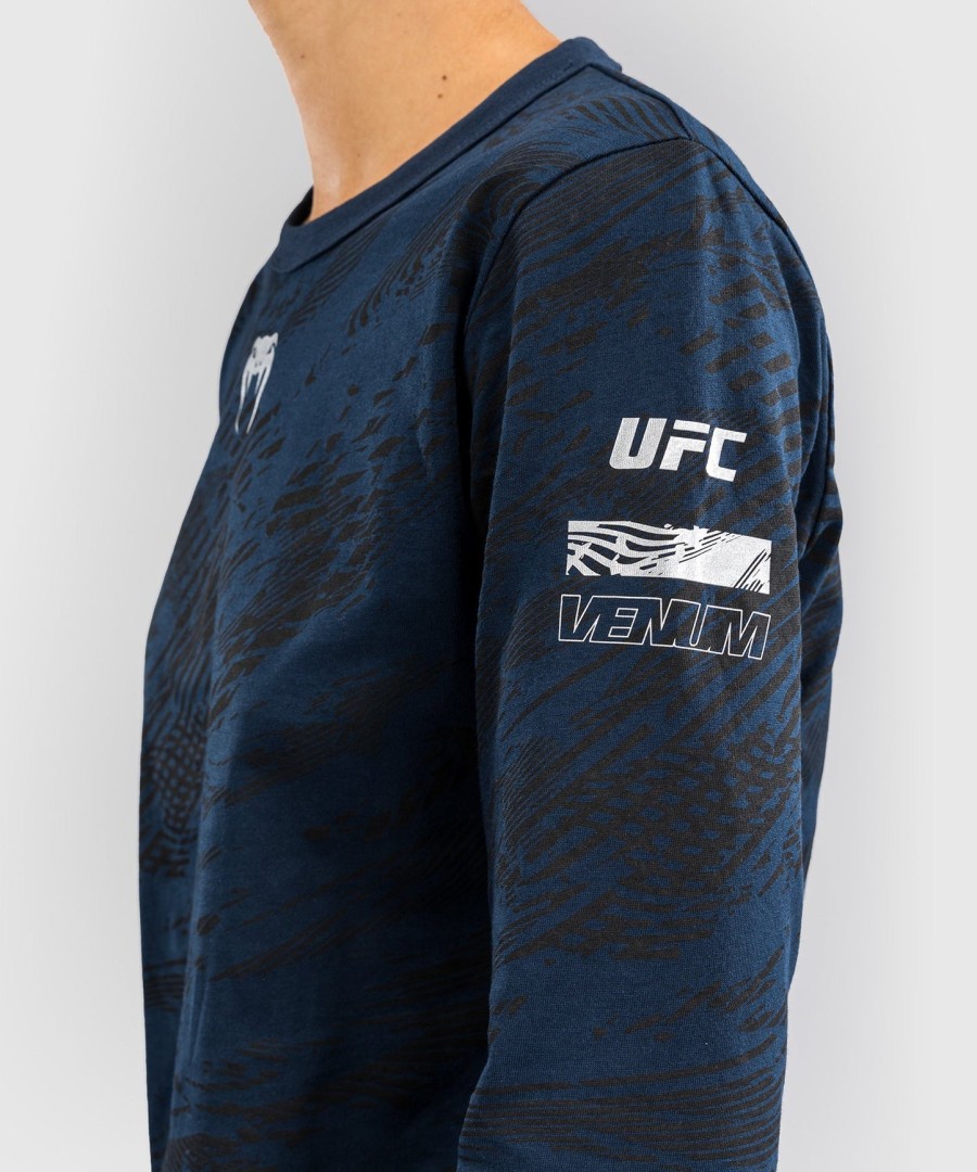 ufc fusion by venum fight week naisten pitkähihainen puuvillainen t-paita - valtamerensininen
