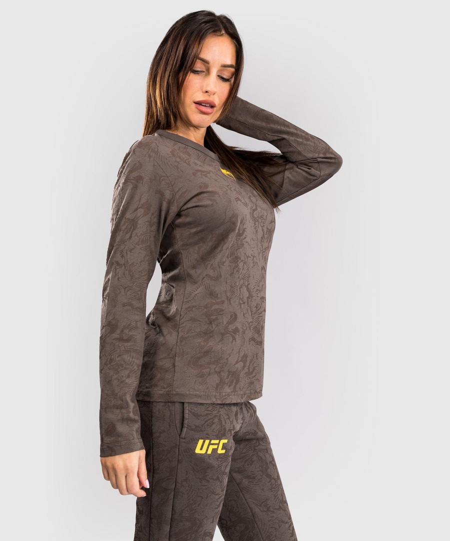 ufc fusion by venum fight week naisten pitkähihainen puuvillainen t-paita - maanruskea