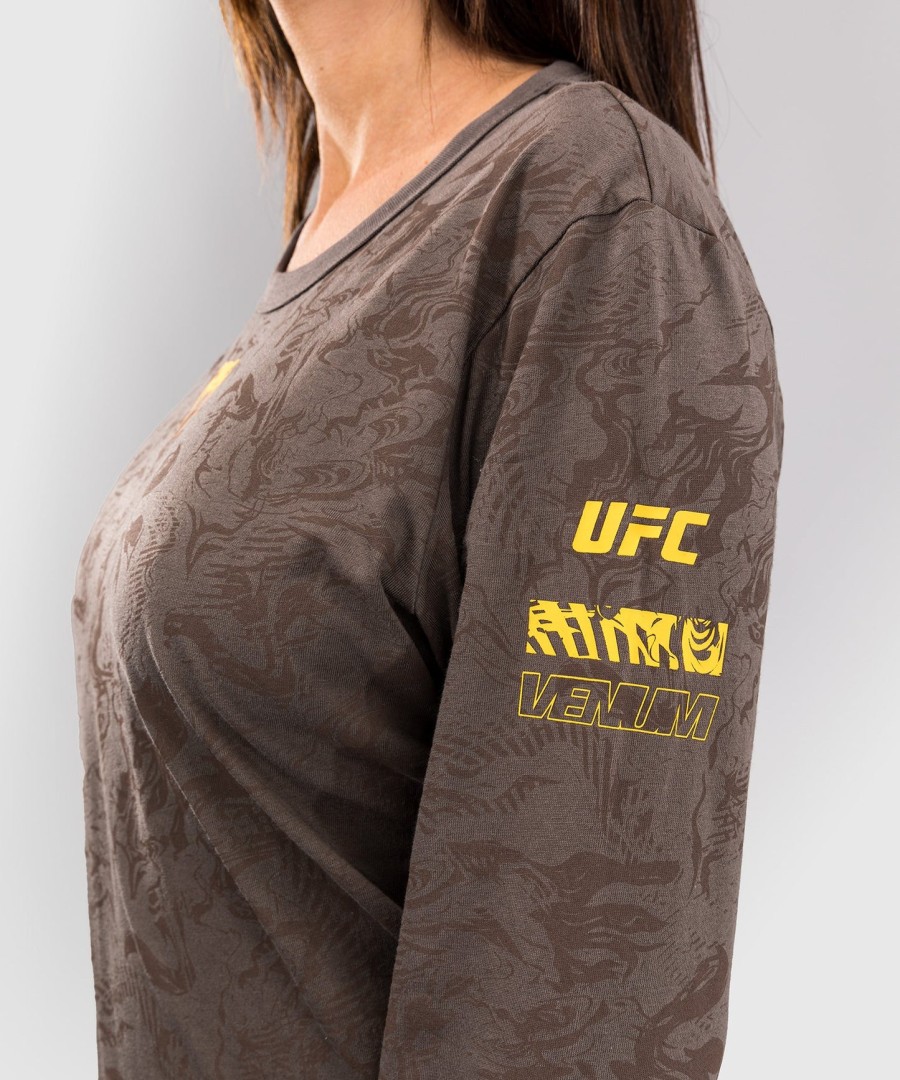 ufc fusion by venum fight week naisten pitkähihainen puuvillainen t-paita - maanruskea
