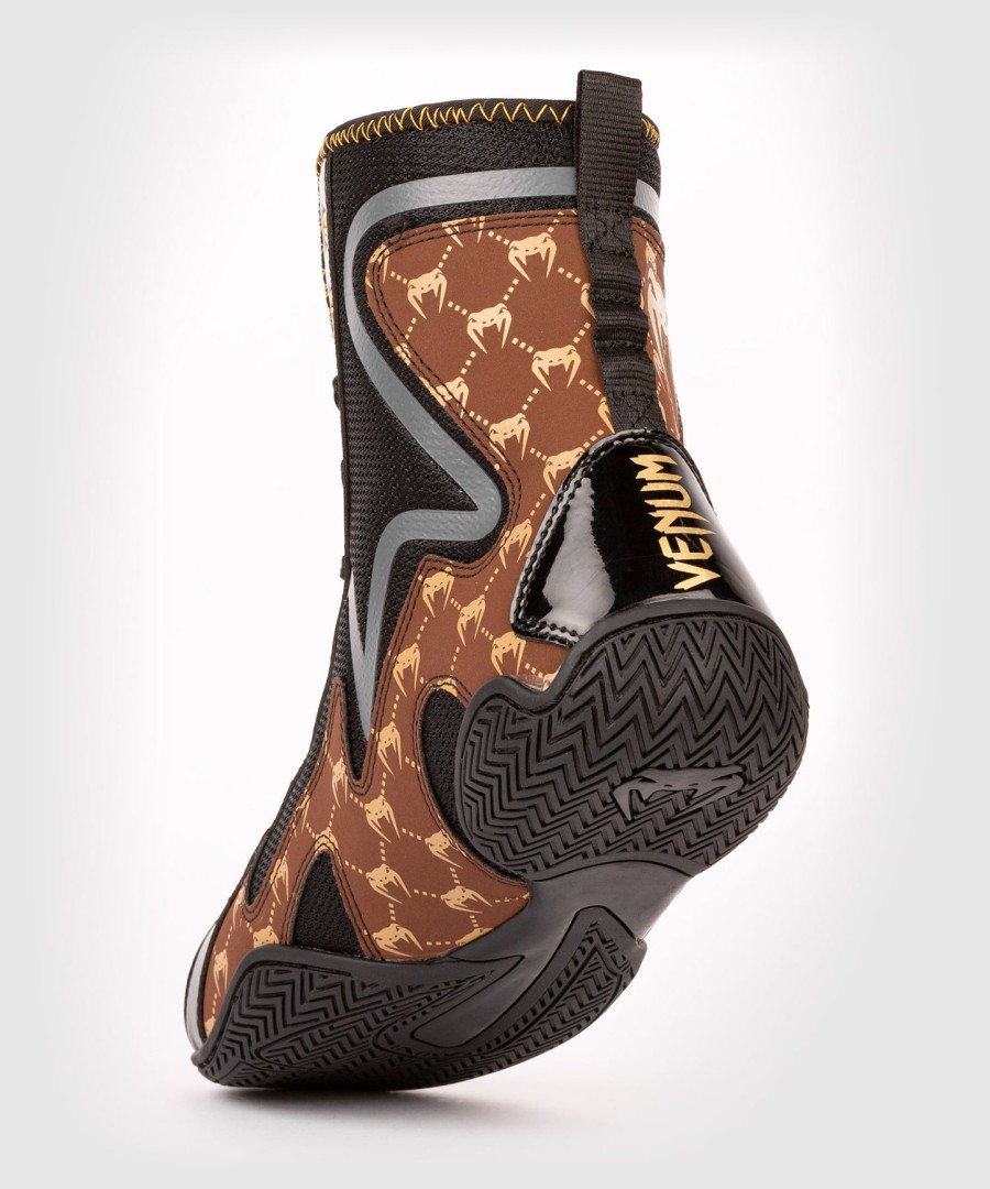 venum elite evo monogram -nyrkkeilykengät – mustaruskea