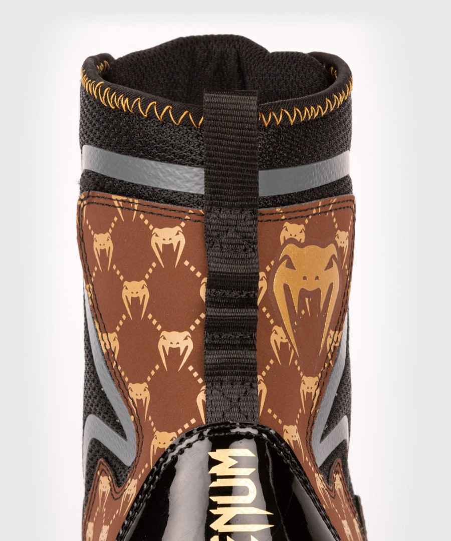 venum elite evo monogram -nyrkkeilykengät – mustaruskea