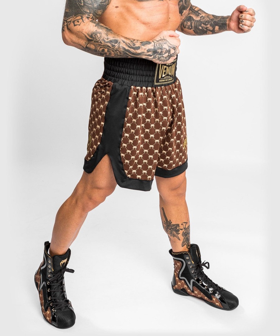 venum monogram boxing shorts - mustaruskea
