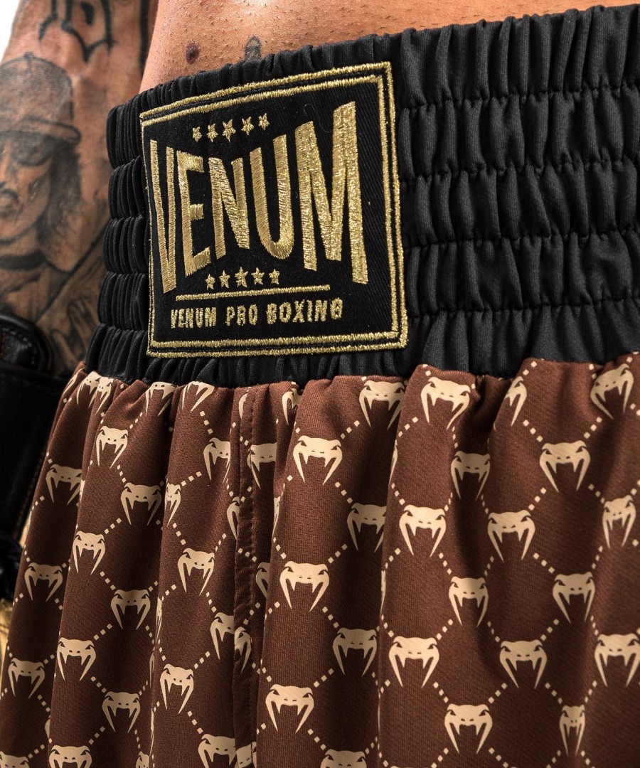 venum monogram boxing shorts - mustaruskea