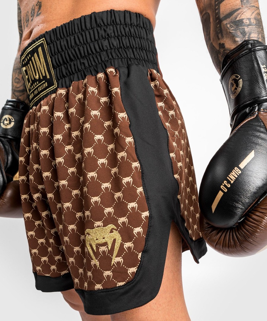 venum monogram boxing shorts - mustaruskea