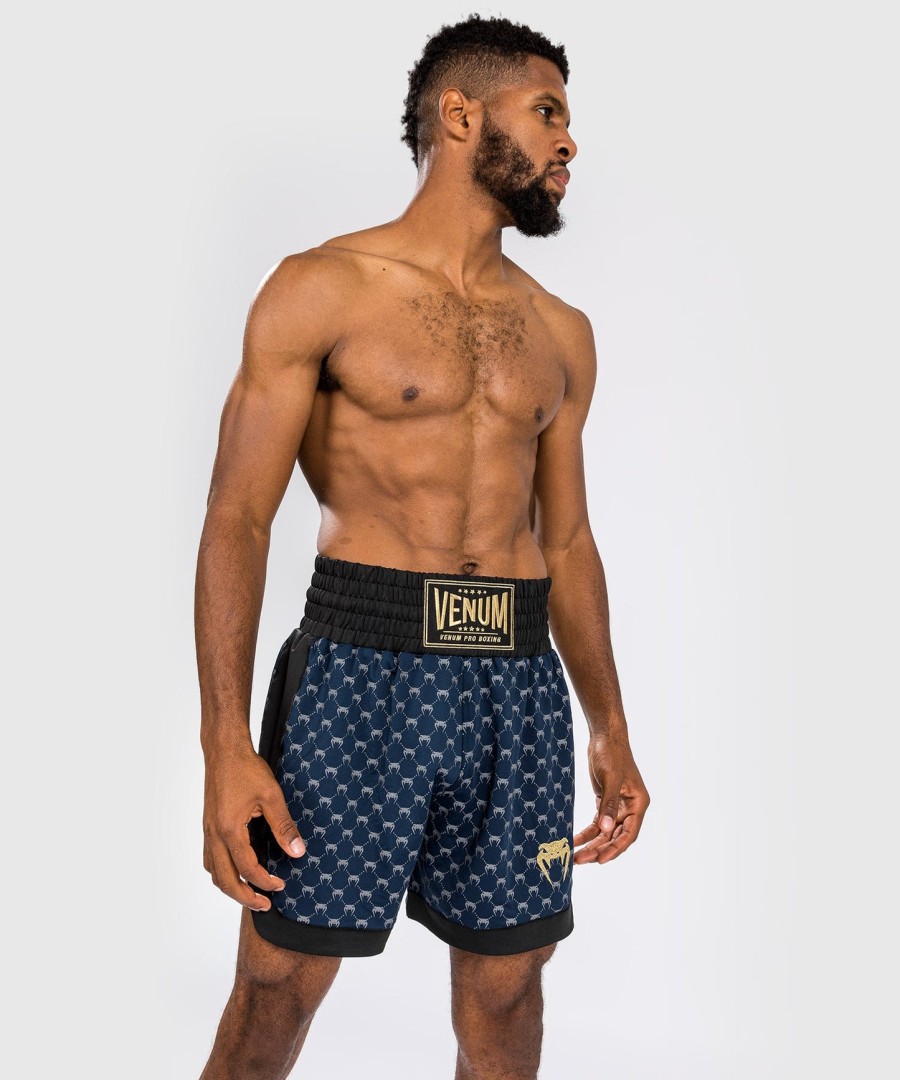 venum monogram boxing shorts - mustatummansininen