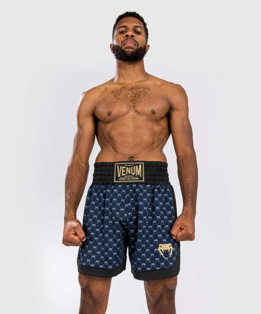 venum monogram boxing shorts - mustatummansininen