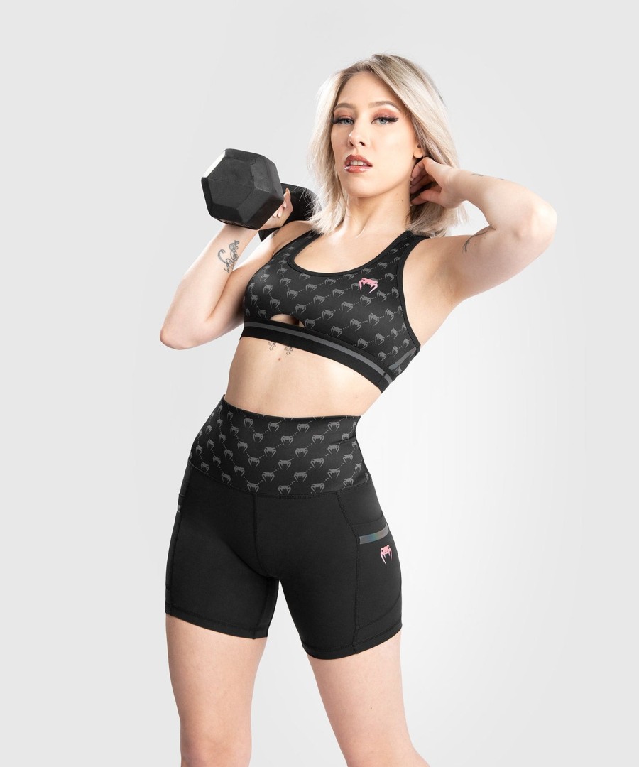 venum monogram -kompressioshortsit - naisille - mustapinkkikulta