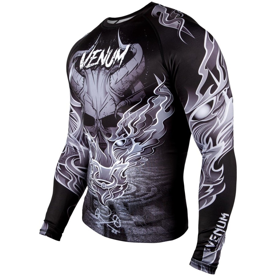 venum minotaurus rashguard - pitkähihainen - mustavalkoinen