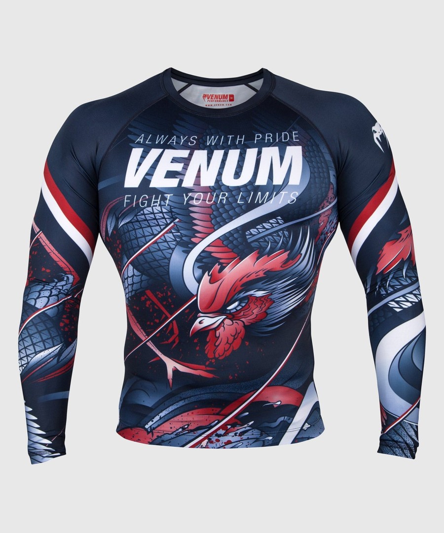 venum rooster rashguard - pitkähihainen - tummansininenoranssi