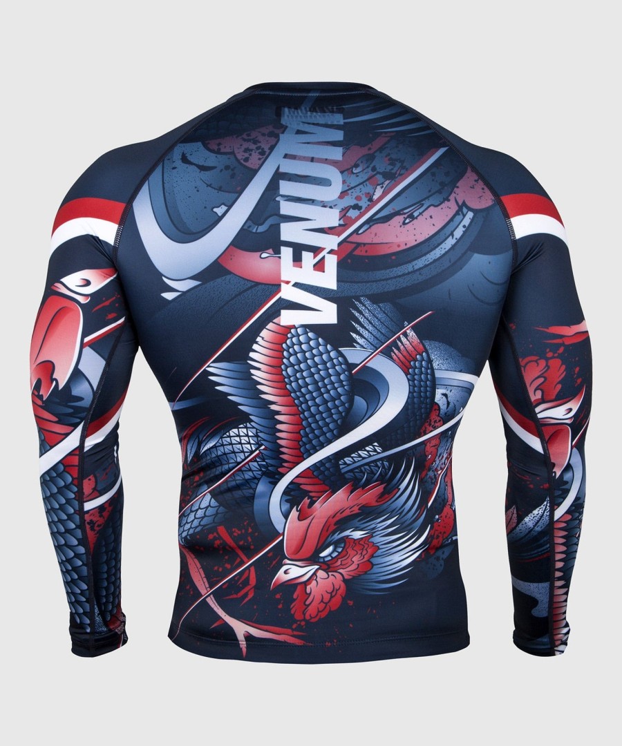 venum rooster rashguard - pitkähihainen - tummansininenoranssi