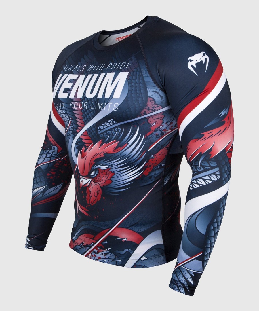 venum rooster rashguard - pitkähihainen - tummansininenoranssi