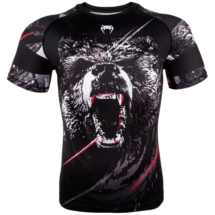 venum grizzli rashguard - lyhythihainen - mustavalkoinen