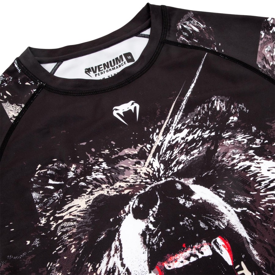 venum grizzli rashguard - lyhythihainen - mustavalkoinen