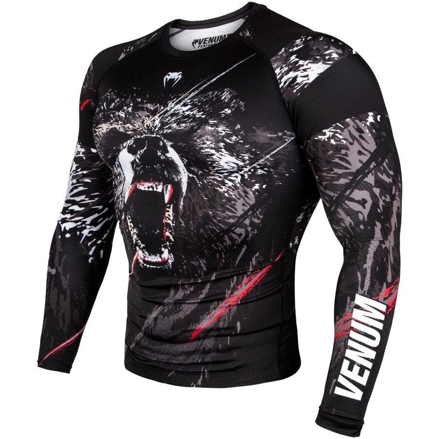 venum grizzli rashguard - pitkähihainen - mustavalkoinen