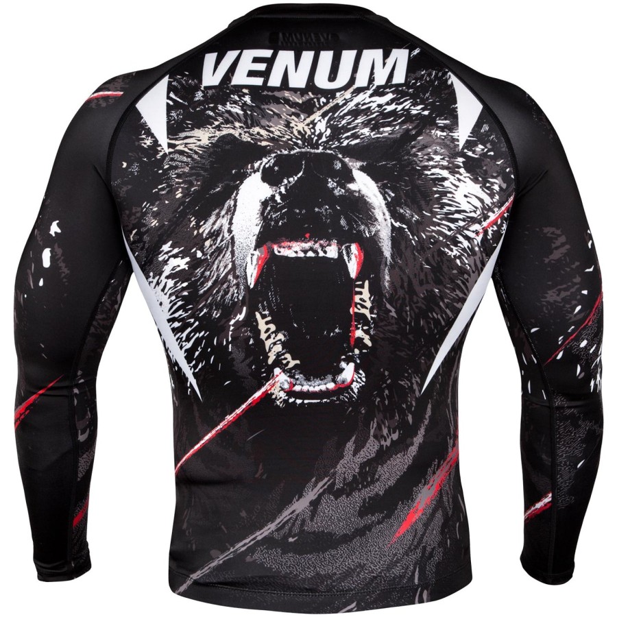 venum grizzli rashguard - pitkähihainen - mustavalkoinen