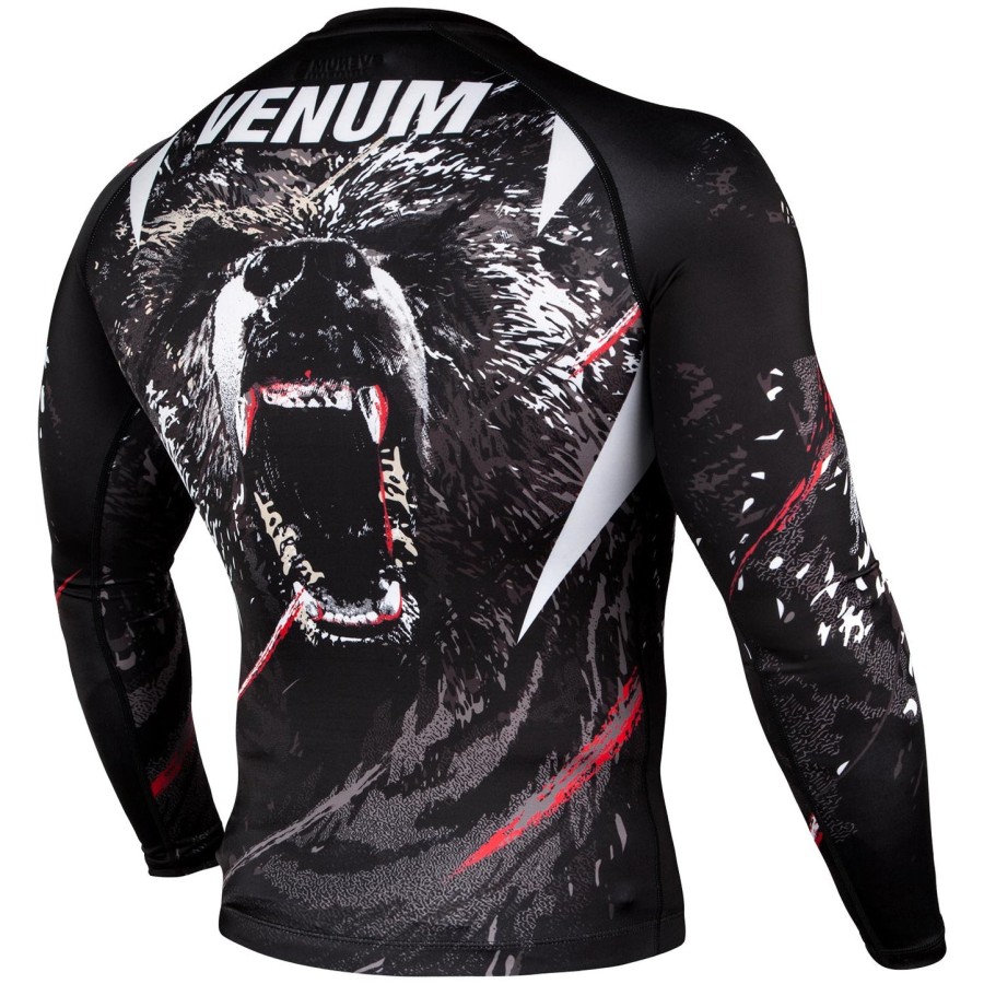 venum grizzli rashguard - pitkähihainen - mustavalkoinen