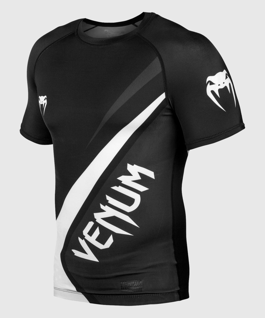 venum contender 4.0 rashguard - lyhythihainen - mustaharmaa-valkoinen