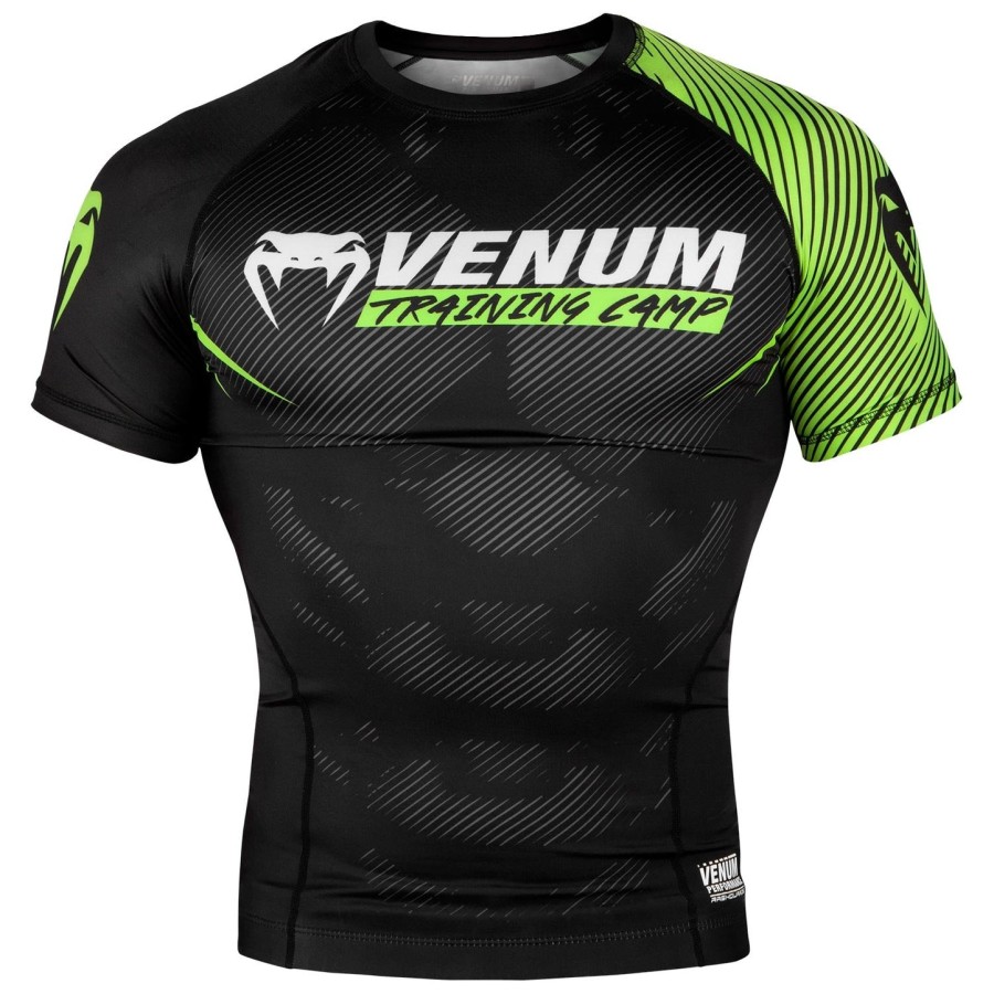 venum training camp 2.0 rashguard - lyhythihainen - mustaneonkeltainen