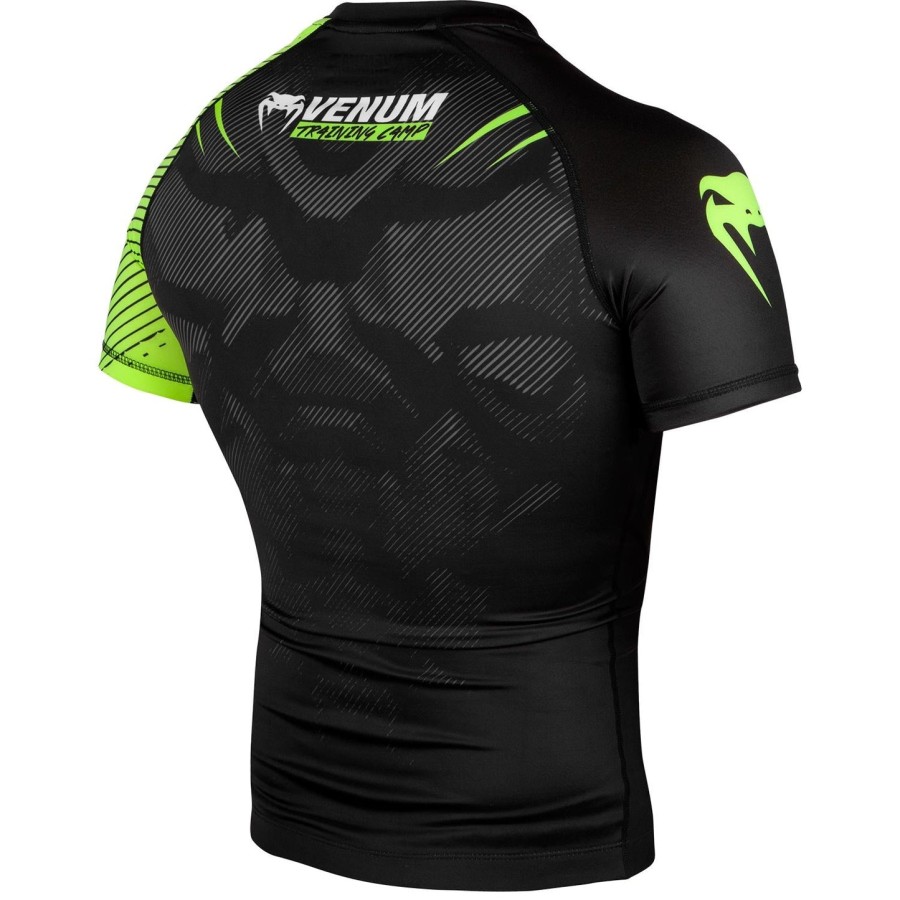 venum training camp 2.0 rashguard - lyhythihainen - mustaneonkeltainen