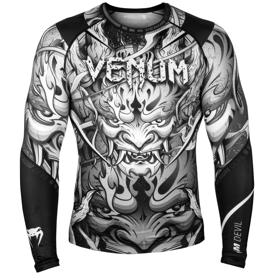 venum devil rashguard - pitkähihainen - valkoinenmusta