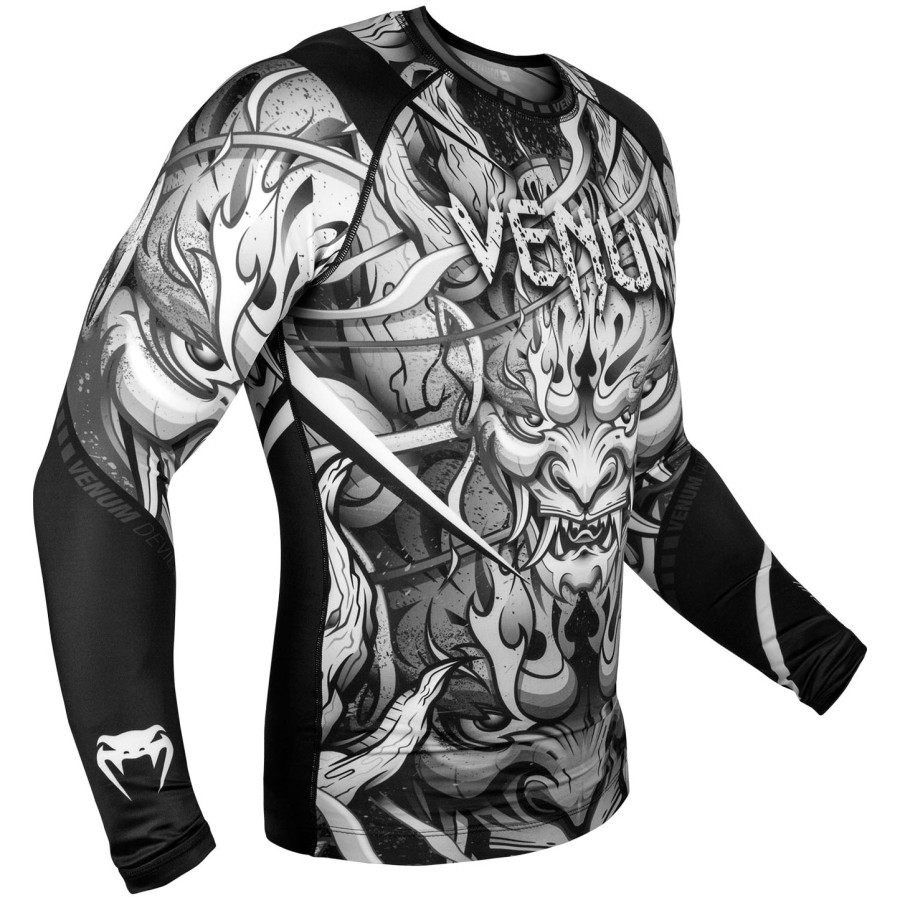 venum devil rashguard - pitkähihainen - valkoinenmusta