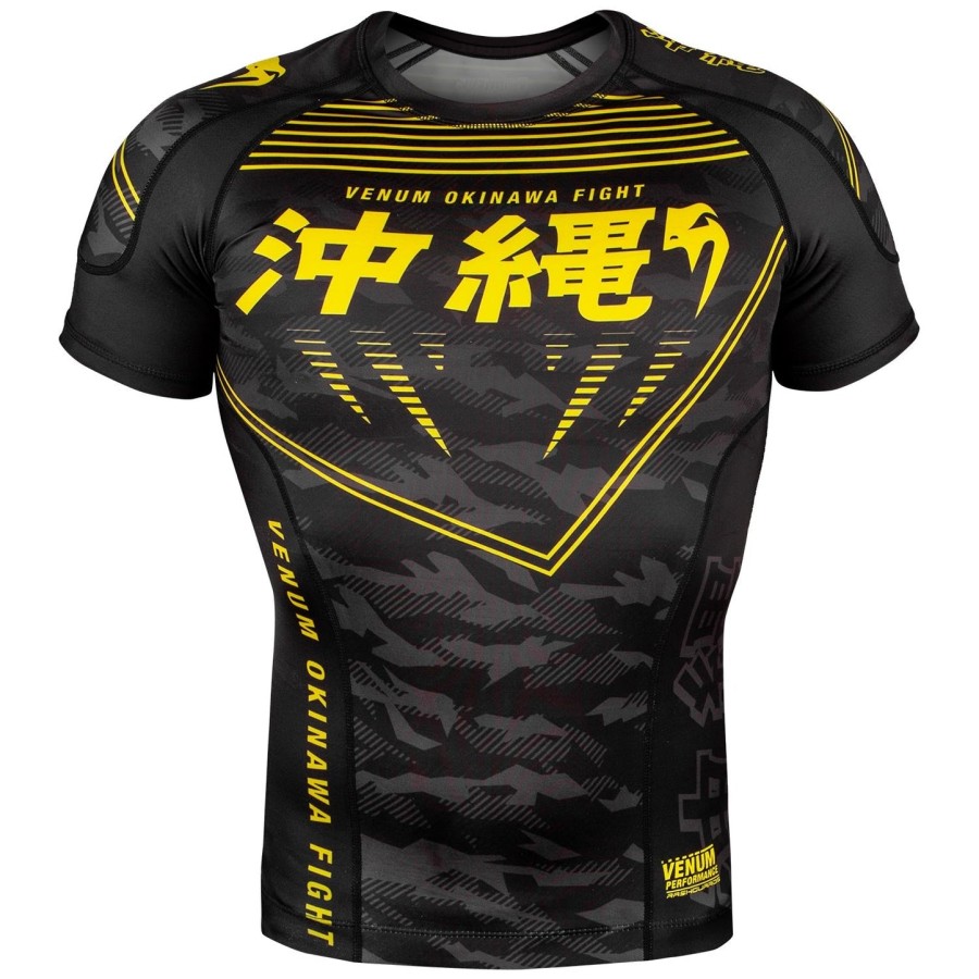 venum okinawa 2.0 rashguard - lyhythihainen - mustakeltainen