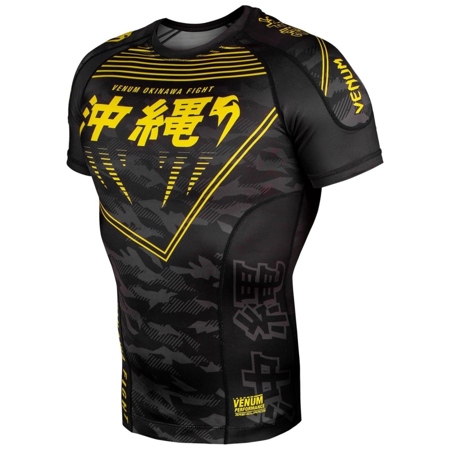 venum okinawa 2.0 rashguard - lyhythihainen - mustakeltainen