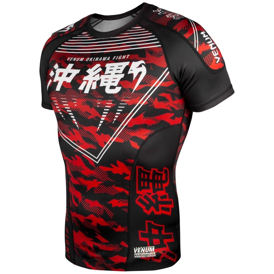 venum okinawa 2.0 rashguard - lyhythihainen - mustavalkoinen-punainen