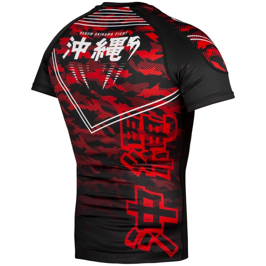 venum okinawa 2.0 rashguard - lyhythihainen - mustavalkoinen-punainen