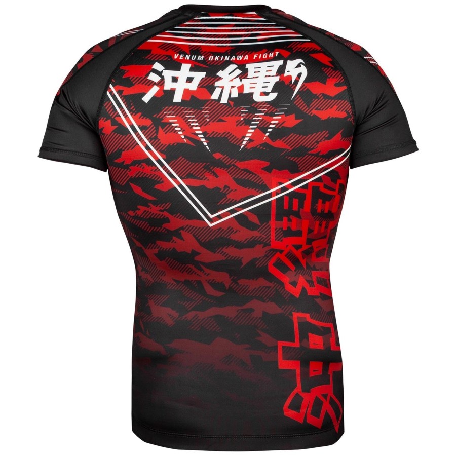 venum okinawa 2.0 rashguard - lyhythihainen - mustavalkoinen-punainen