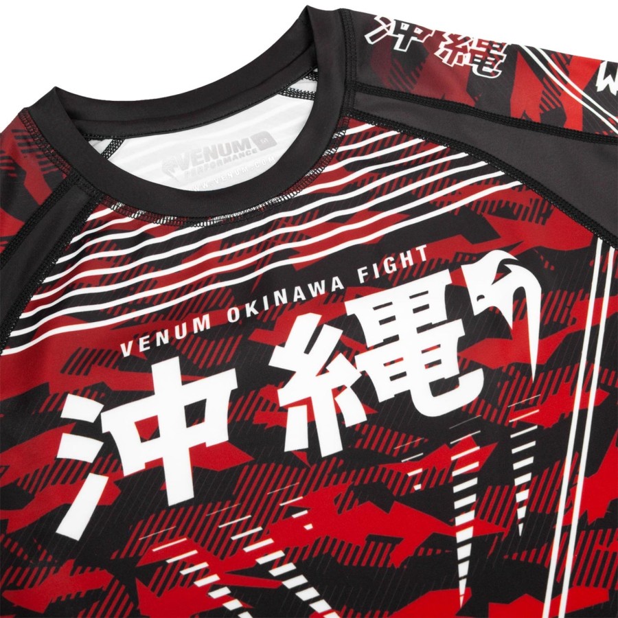 venum okinawa 2.0 rashguard - lyhythihainen - mustavalkoinen-punainen