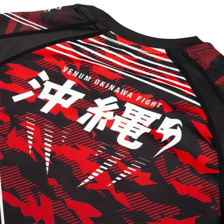 venum okinawa 2.0 rashguard - lyhythihainen - mustavalkoinen-punainen