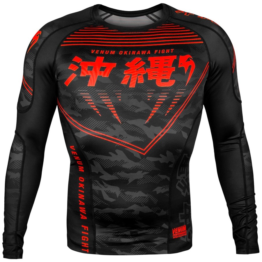 venum okinawa 2.0 rashguard - pitkähihainen - mustapunainen