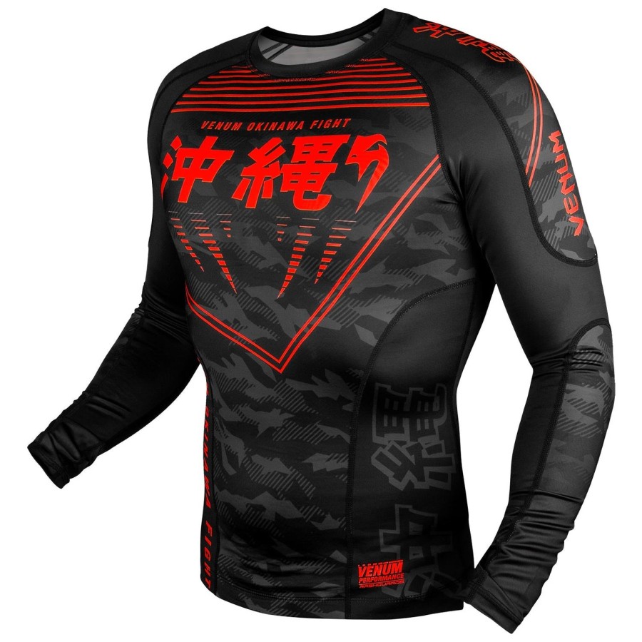 venum okinawa 2.0 rashguard - pitkähihainen - mustapunainen