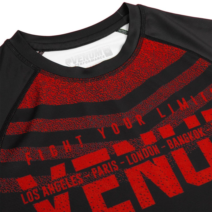 venum signature rashguard - pitkähihainen - mustapunainen