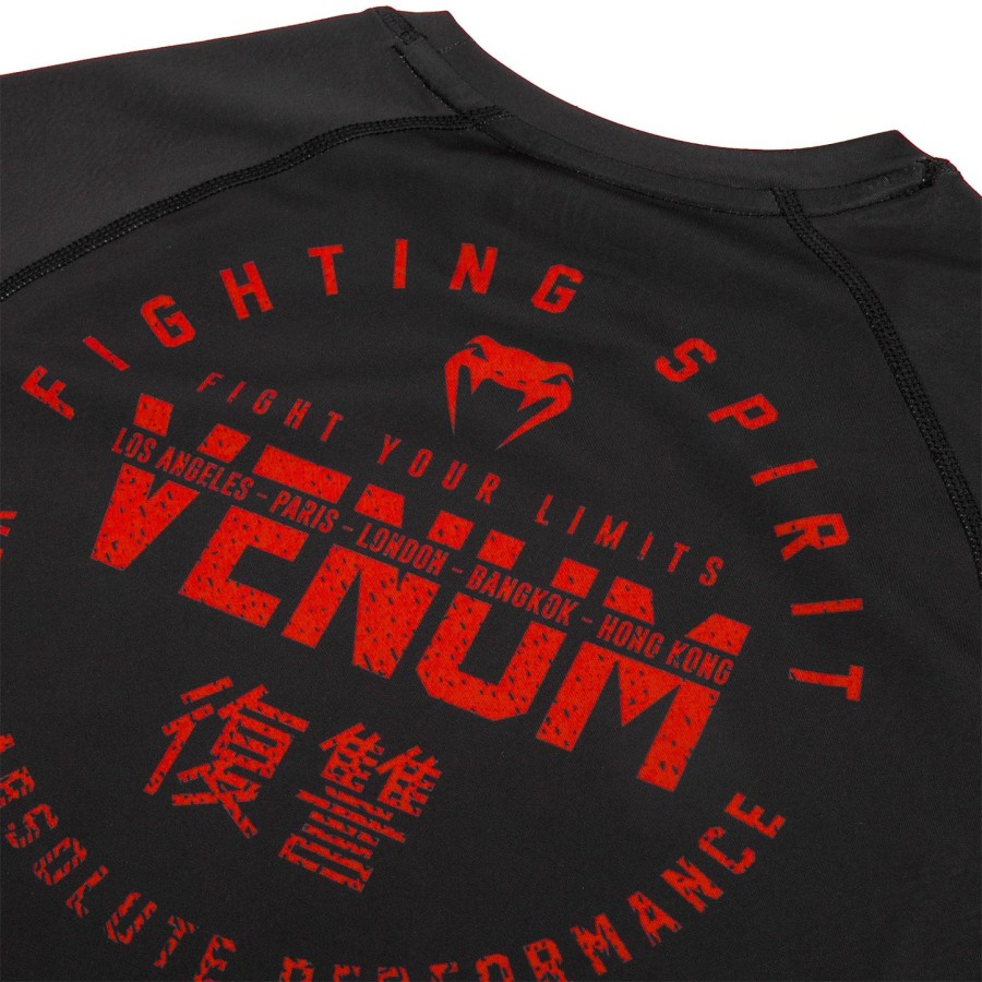 venum signature rashguard - pitkähihainen - mustapunainen