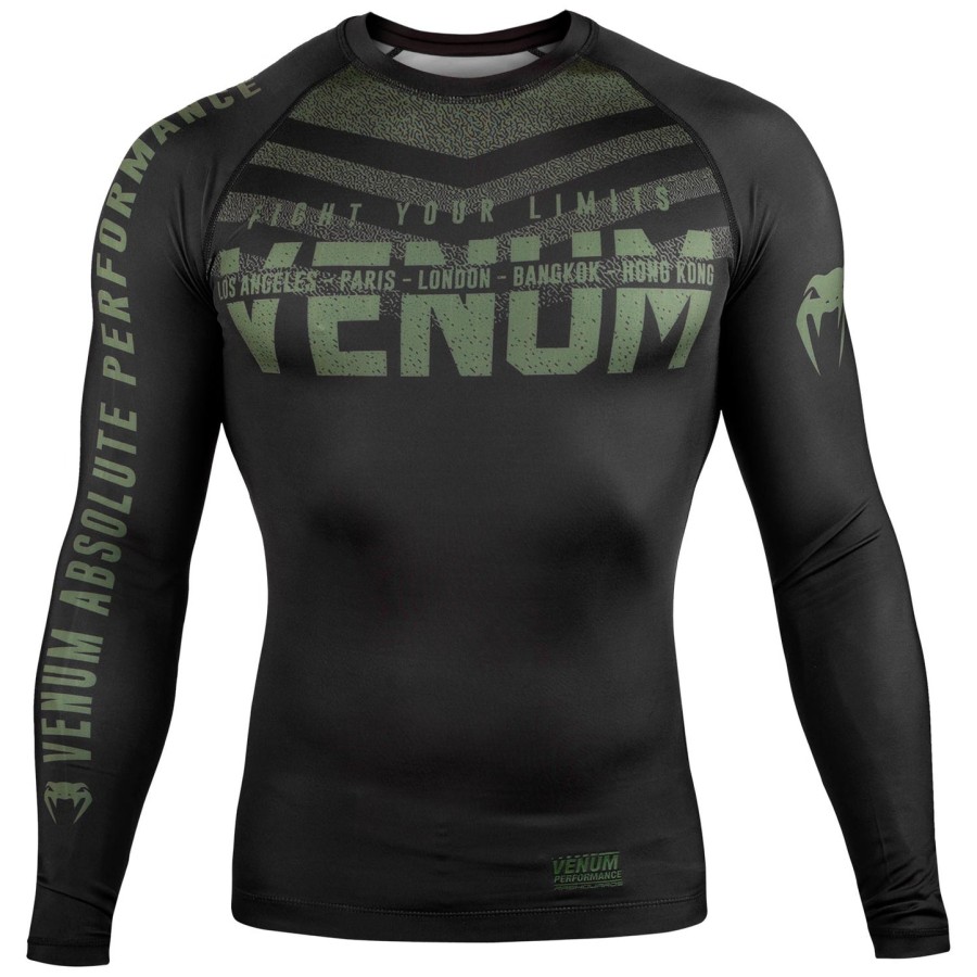 venum signature rashguard - pitkähihainen - mustakhaki - exclusive