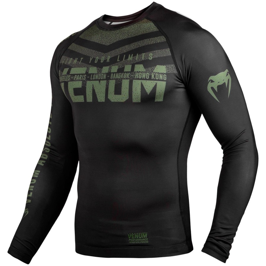 venum signature rashguard - pitkähihainen - mustakhaki - exclusive