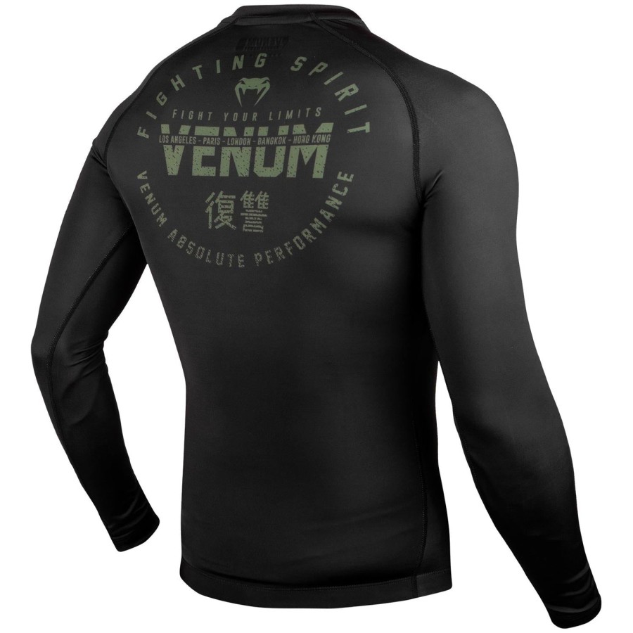 venum signature rashguard - pitkähihainen - mustakhaki - exclusive