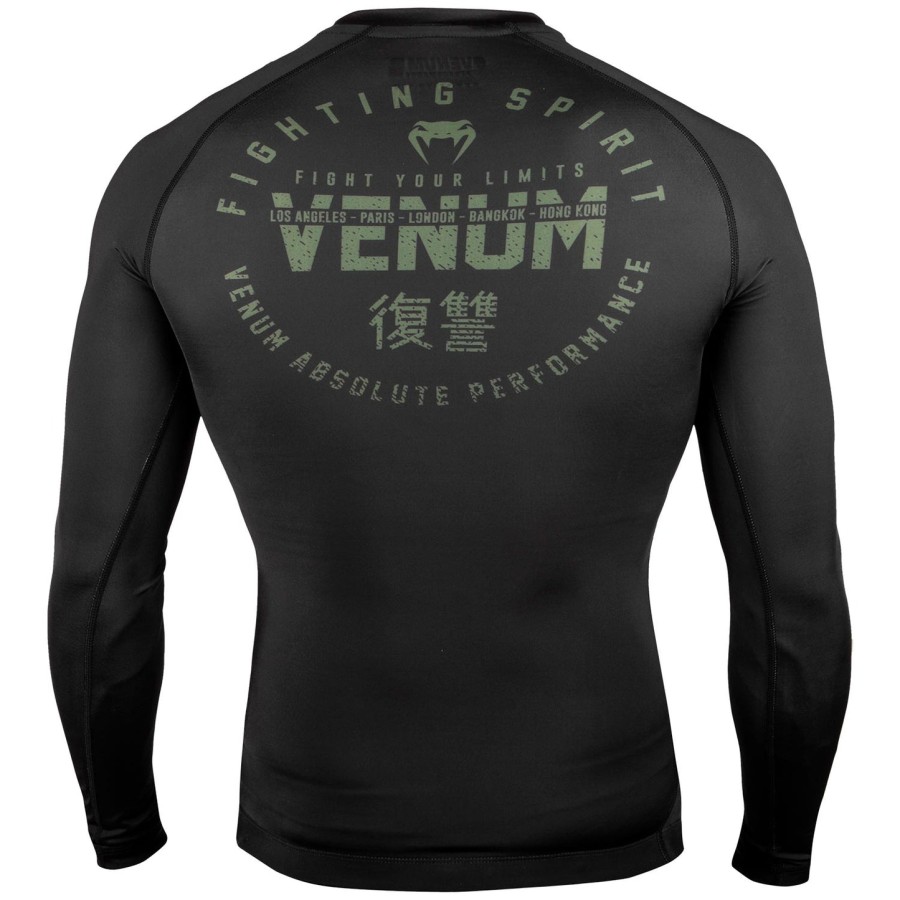venum signature rashguard - pitkähihainen - mustakhaki - exclusive