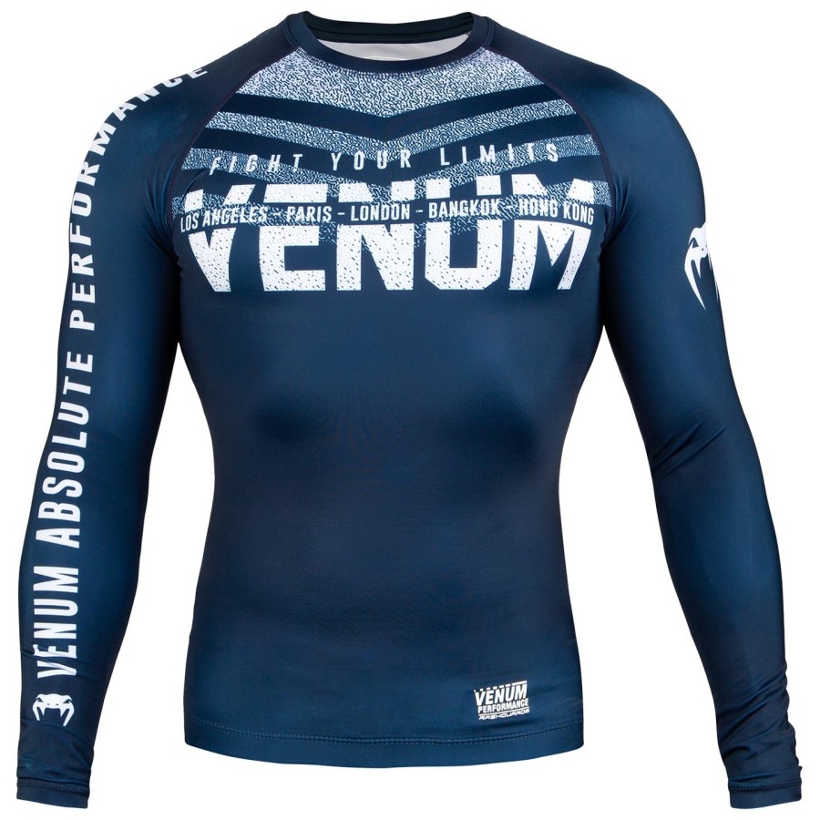 venum signature rashguard - pitkähihainen - tummansininenvalkoinen