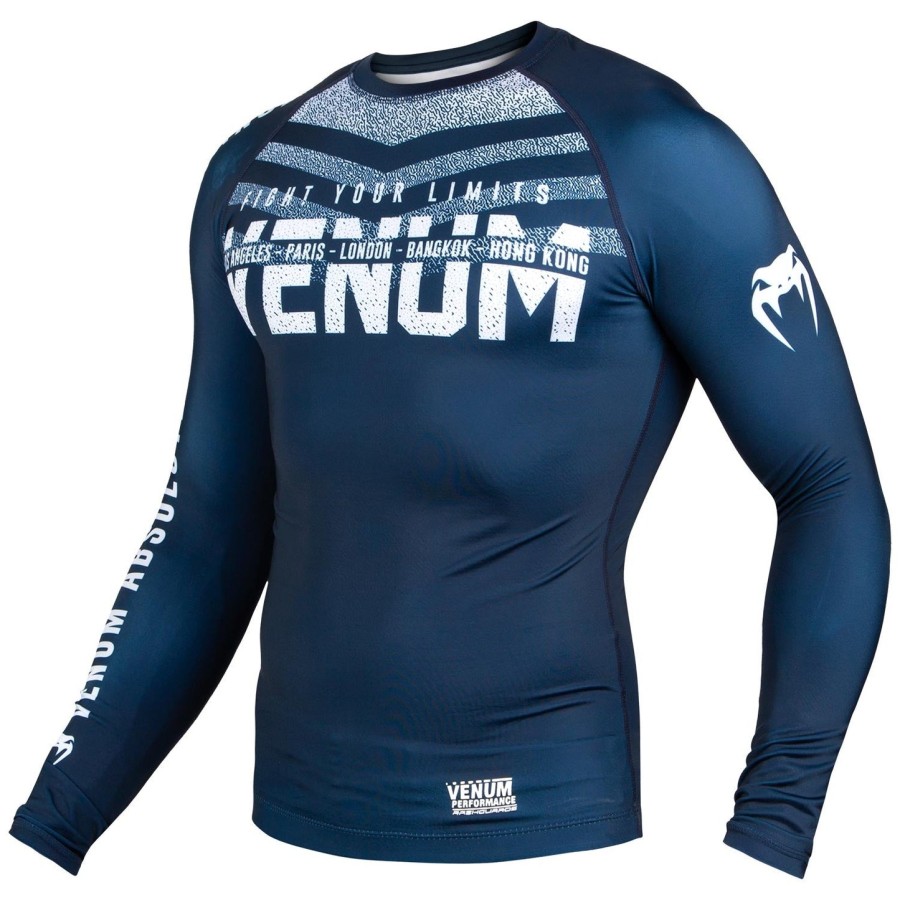 venum signature rashguard - pitkähihainen - tummansininenvalkoinen