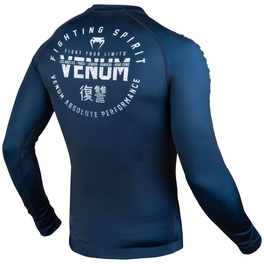 venum signature rashguard - pitkähihainen - tummansininenvalkoinen