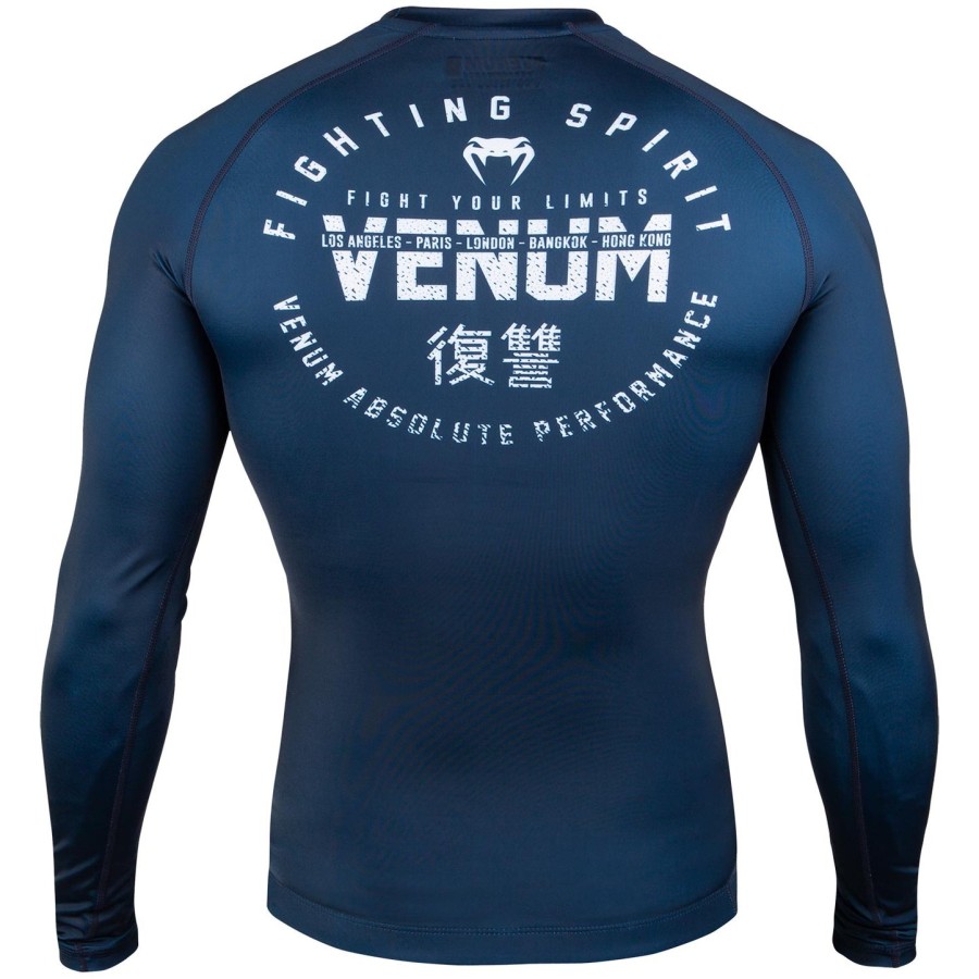 venum signature rashguard - pitkähihainen - tummansininenvalkoinen