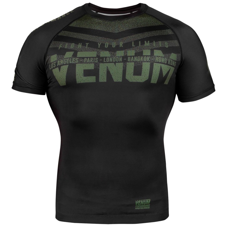 venum signature rashguard - lyhythihainen - mustakhaki - exclusive