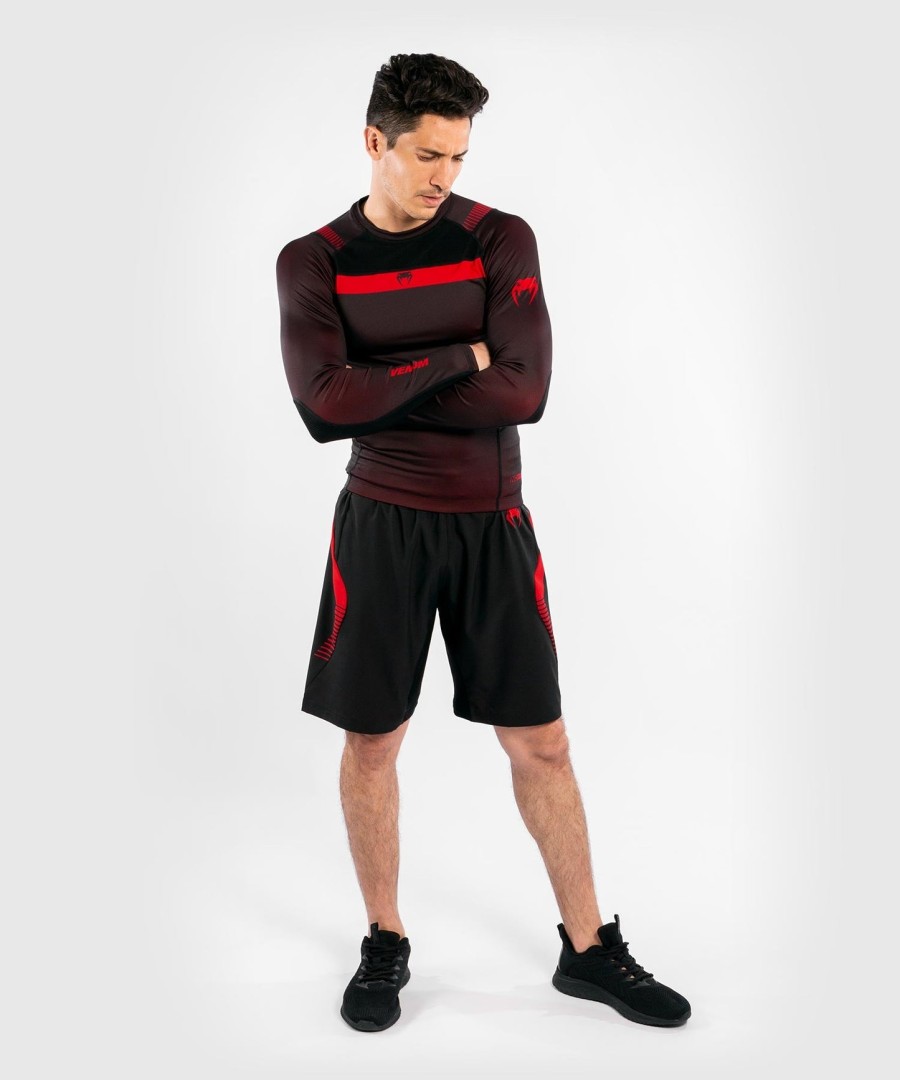 venum nogi 3.0 rashguard - pitkähihainen - mustapunainen