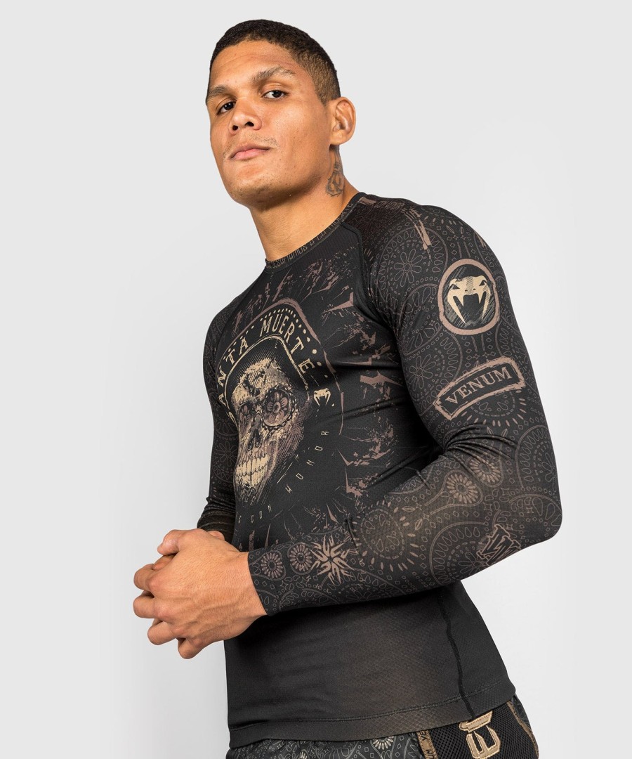 venum santa muerte dark side - pitkähihainen rashguard-paita - mustaruskea