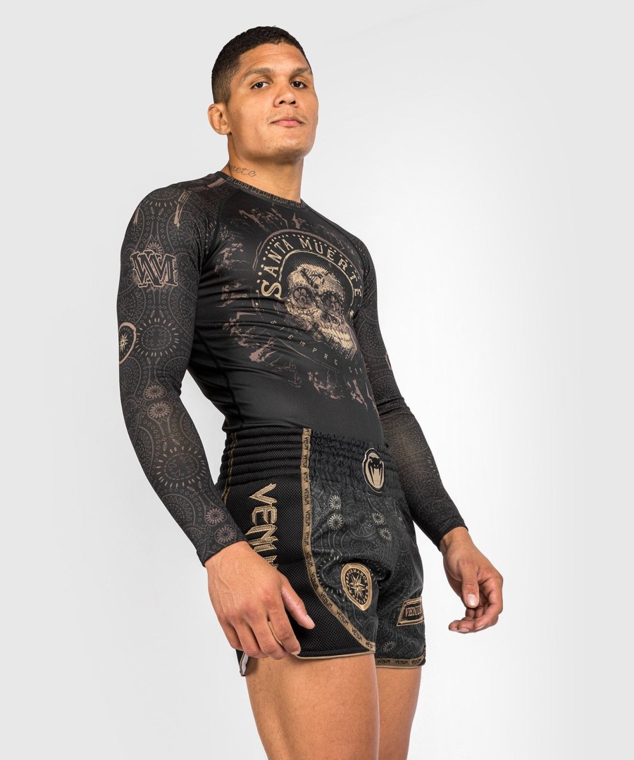 venum santa muerte dark side - pitkähihainen rashguard-paita - mustaruskea