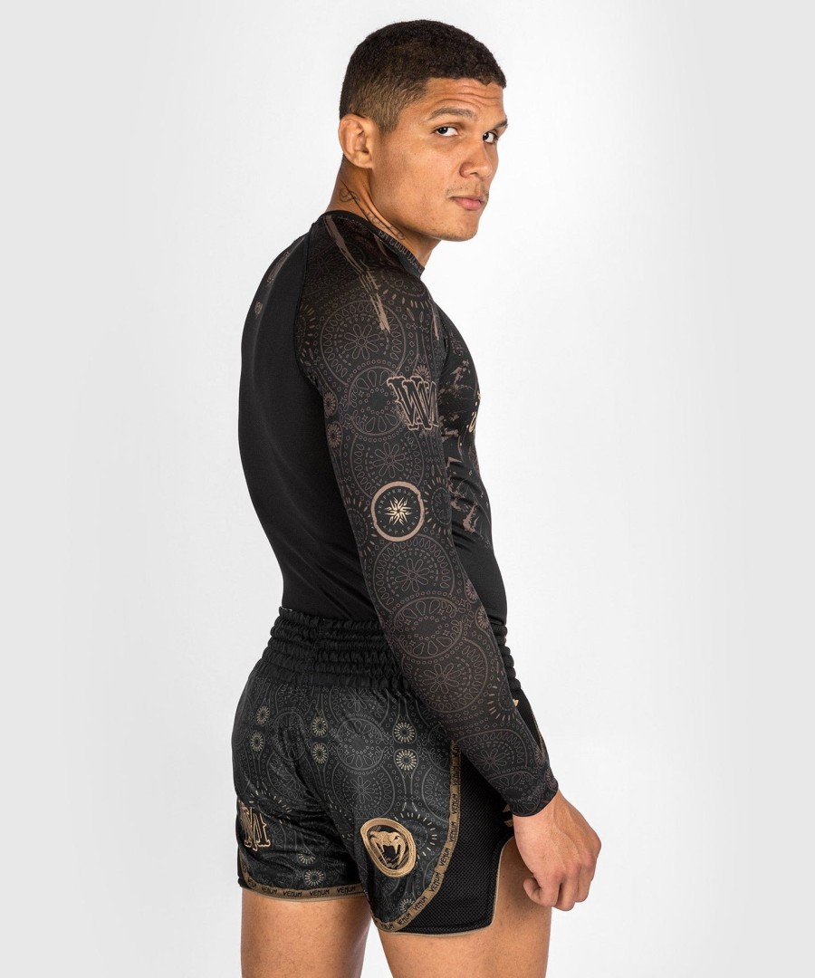 venum santa muerte dark side - pitkähihainen rashguard-paita - mustaruskea